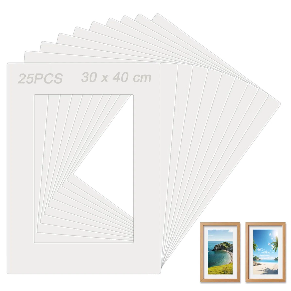 25 pezzi passepartout 30 x 40 cm, bianco passepartout, passepartout 30 x 40 cm, taglio obliquo, passepartout per immagini 20 x 30 cm, passepartout, acquista passepartoute A3 per foto