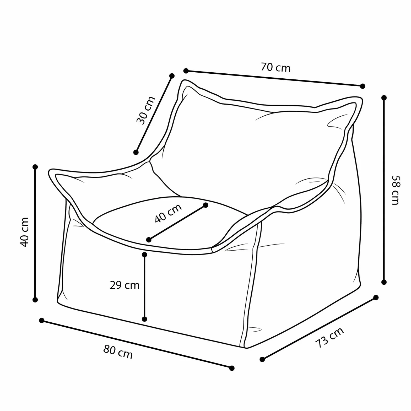 MISIOO Poltrona per bambini Roya Cord – Poltrona per cameretta dei bambini, morbida poltrona da pavimento per bambini, in velluto a coste di alta qualità, Oeko-TEX, 80 x 73 x 58 cm