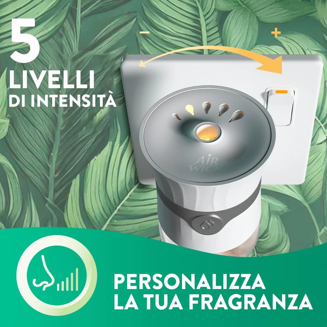Air Wick Diffusore Elettrico di Oli Essenziali, 6 Ricariche per Diffusore alla Fragranza Lavanda e Campanule, Profumatore per Ambienti Elettrico con Oli Essenziali