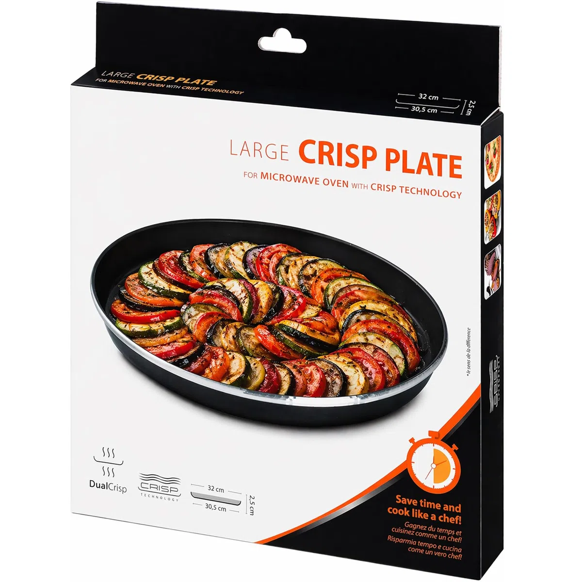 Piatto Crisp AVM305 per Microonde Compatibile con Whirlpool Ø32 cm H 2,5 cm Piatto Croccante Ricambio per AVM305 e Serie Crisp Pizza e Gratinati