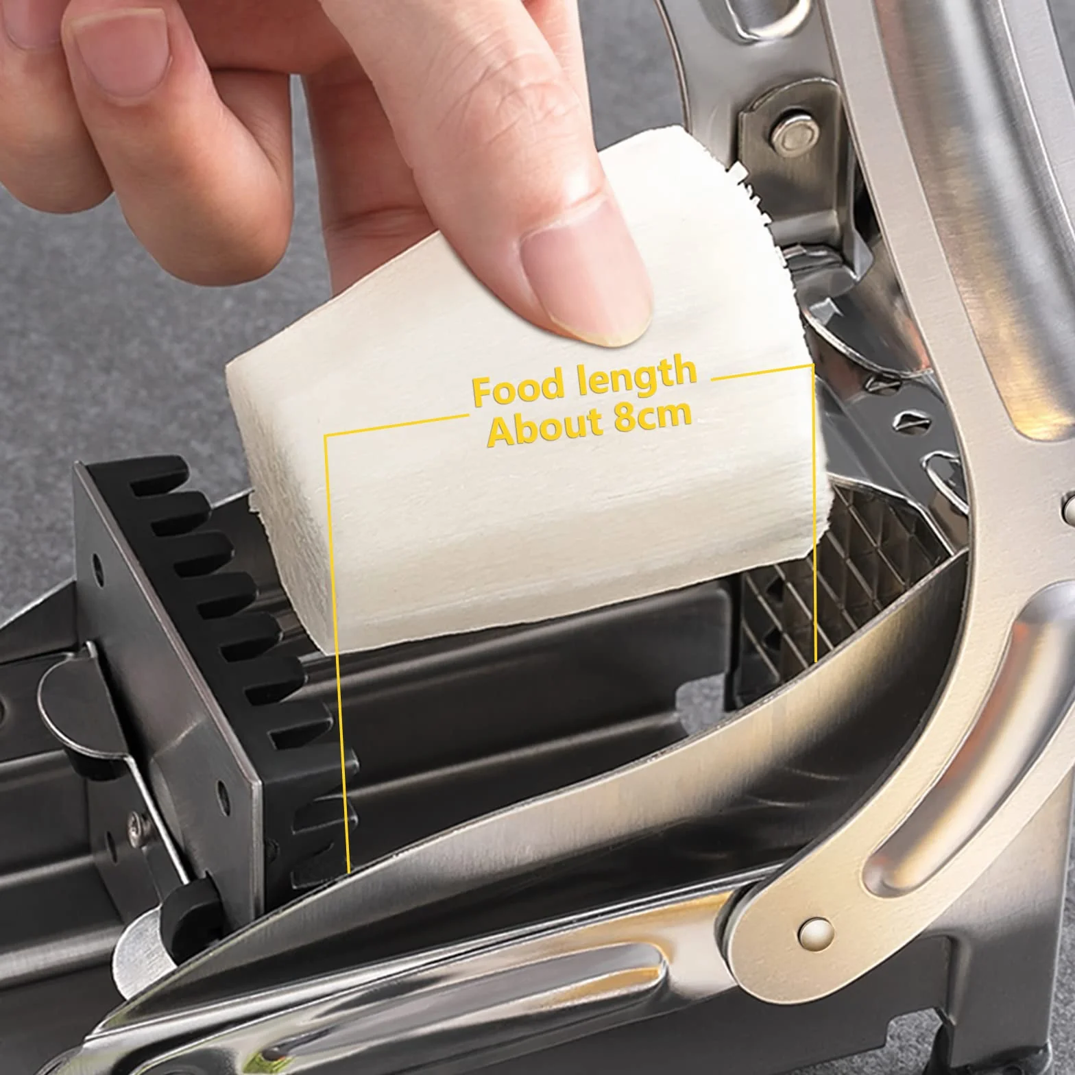 Tagliapatate Professionale Acciaio Inox Taglia Patate Fritte con 2 Lame Intercambiabili Sminuzzapatate Cippatrice per Cipolla Carota Frutta Patata Cetrioli