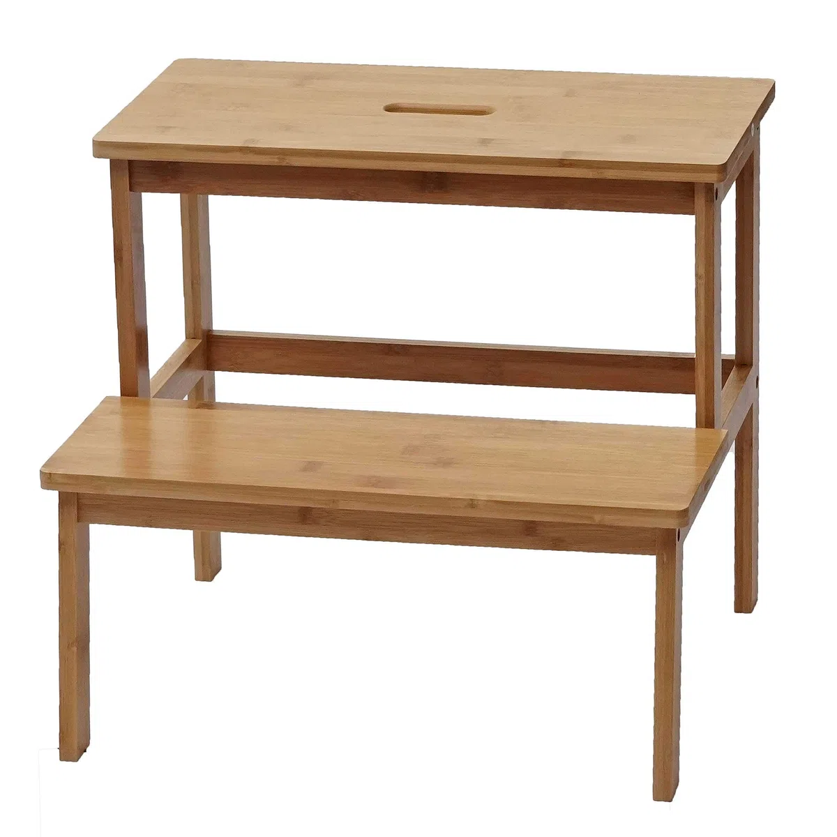 Sgabello scaletta HWC-B87 legno bambu 43x47x38cm