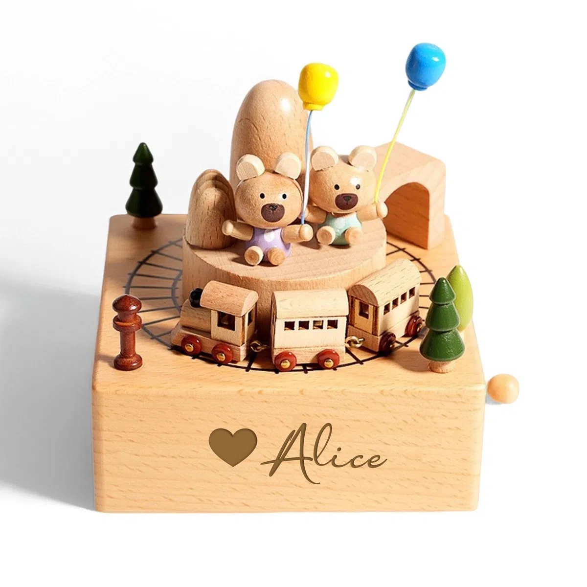 Scatola di Musica in Legno Personalizzabile, Scatola di Musica in Legno Personalizzata Incisa a Mano, Scatola di Musica Personalizzata con Nome/Testo, Regali per Bambini Ragazze Ragazzi Figlia