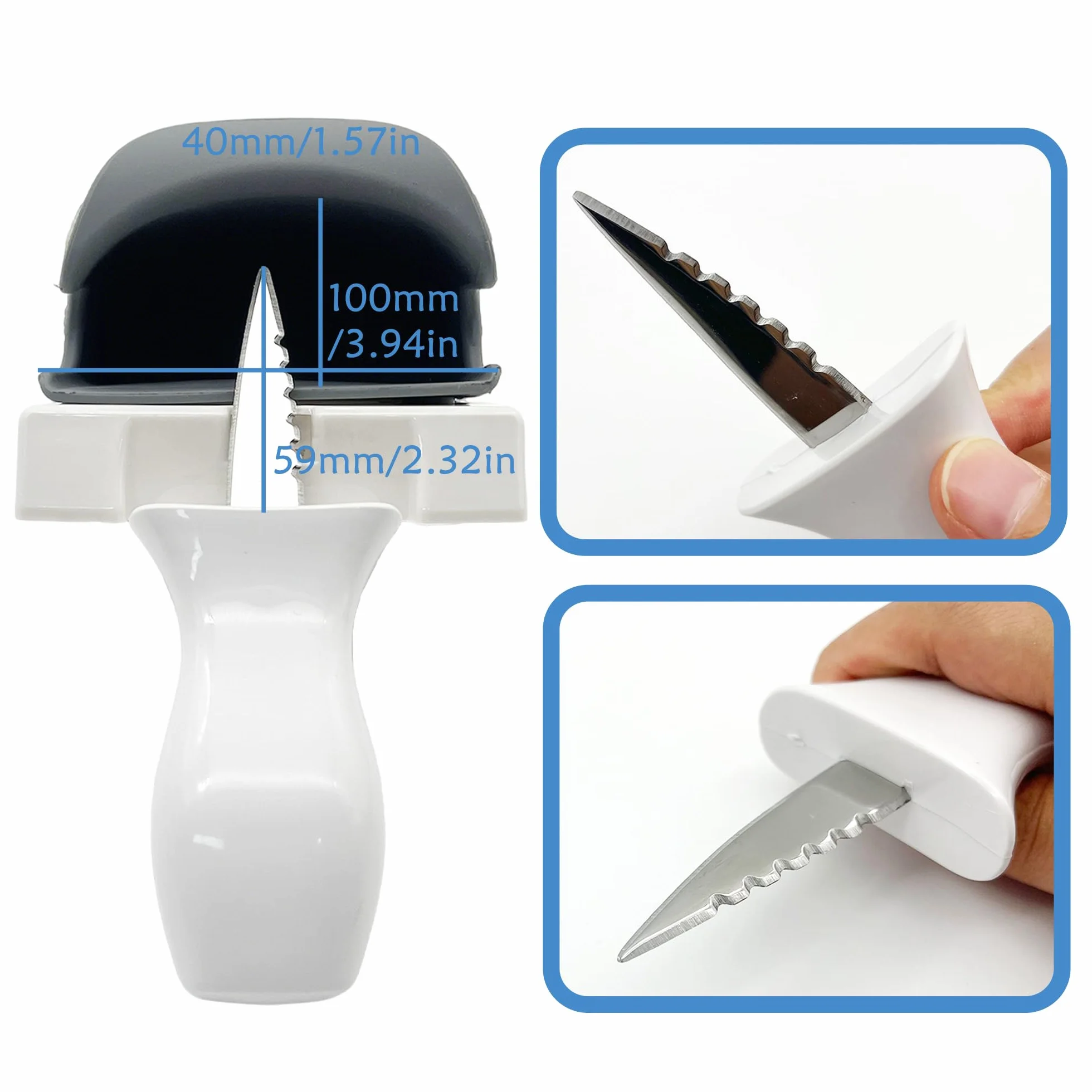 Coltello Portatile per Sgusciare Ostriche Macchina per Aprire Ostriche per Uso Domestico Oyster Knife Oyster Shuck Set Per conchiglie o formaggi duri (Grigio, 2 pezzi-Materiale in silicone)
