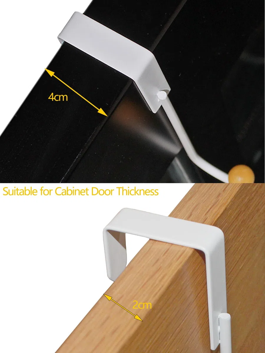 ililmmoeCesto appeso dietro la porta, cestino a 3 strati, corda di cotone, montato a parete， cestino da cucina decorativo, organizer per appendere il bagno, incluso1gancio (Strisce Di Lino)