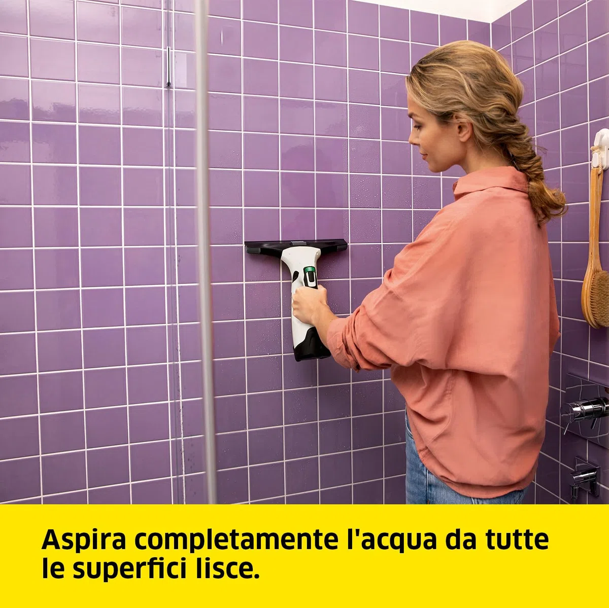 KÄRCHER Lavavetri Aspiragocce WV 5 Plus N per la Pulizia di Vetri, Piastrelle, Cabine Doccia, Piani a Induzione, Serbatoio 100ml, Autonomia batteria 35 min, Ampiezza Bocchette 28-17 cm