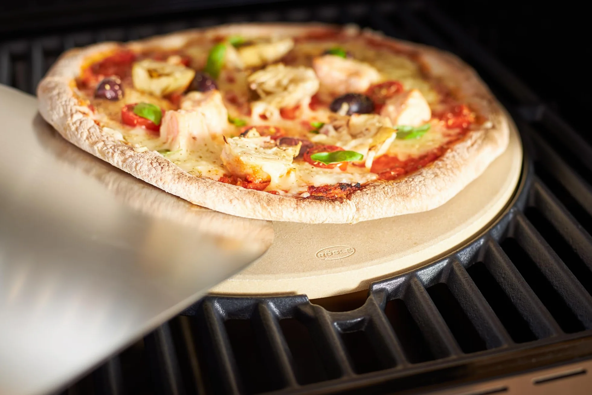 RÖSLE VARIO pietra per pizza in cordierite per preparare pizza, tarte flambée, pane ecc. sulla griglia o in forno, 30 cm