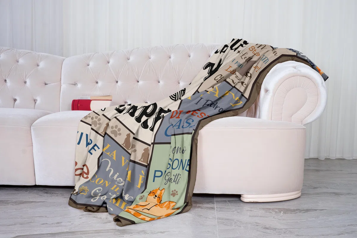 Yesbird Regali per Amanti dei Gatti, Regalo per Donne e Ragazze che Amano i Gatti, La Migliore GATTARA DI SEMPRE, Regalo Donna/Amica, Cat Mom, Tema Cat Coperta 130x150CM