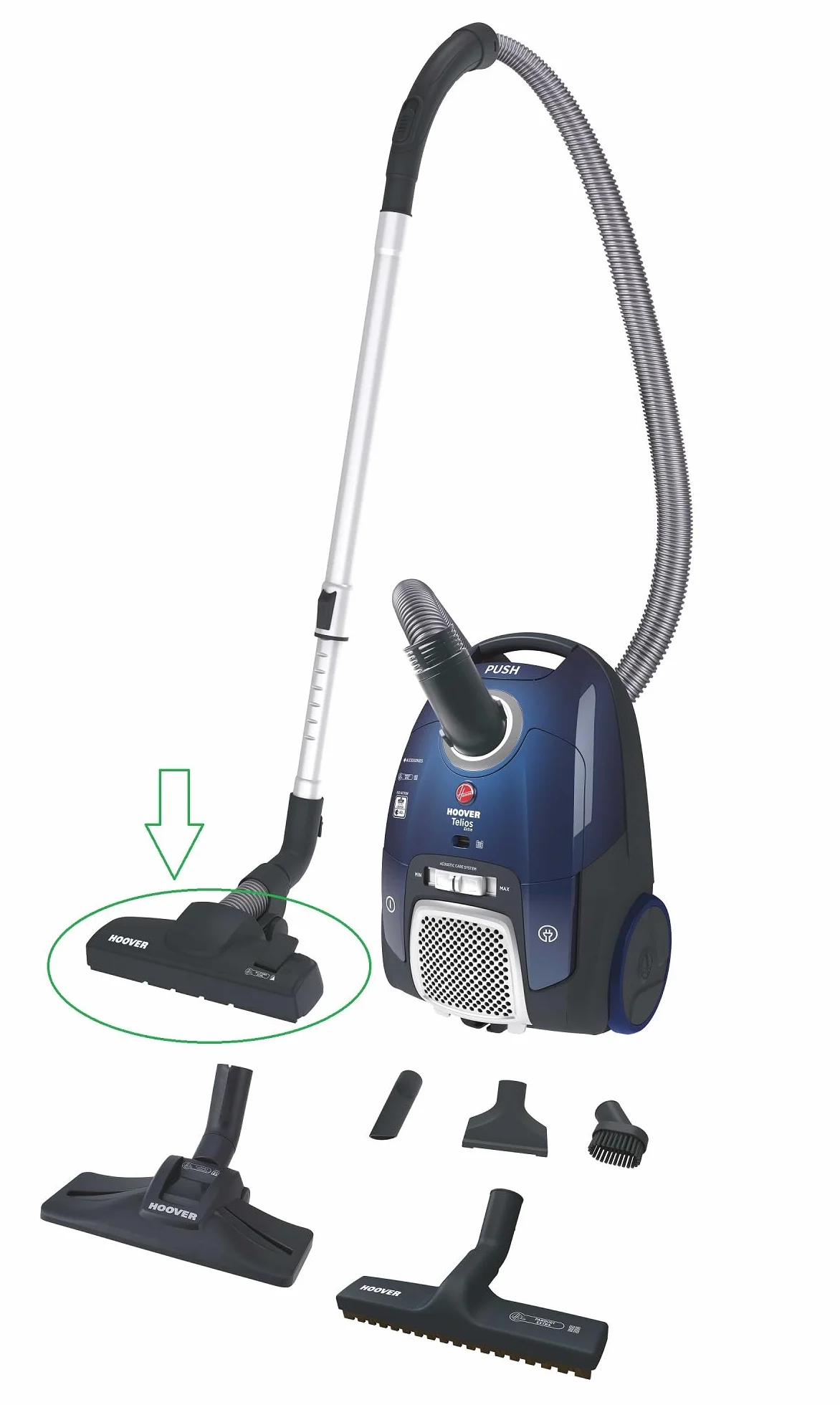 Hoover G236Ee 35601706 Spazzola Tappeti e Pavimenti, W, Decibel, Nero