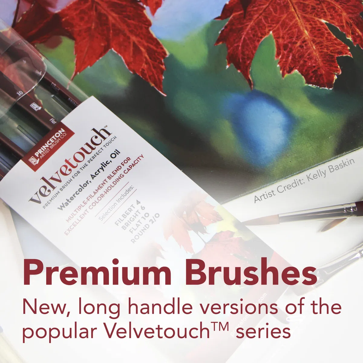 Princeton Velvetouch Artiste, Pennello per tecnica mista per acrilico, acquerello e olio, serie 3900, manico lungo rotondo 0 (PB3900R0)