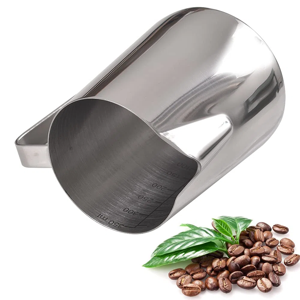 HomEdge Brocche per caffè espresso con schiuma, 350 ml / 12 OZ, in acciaio inox, con scala graduata per schiumare il latte