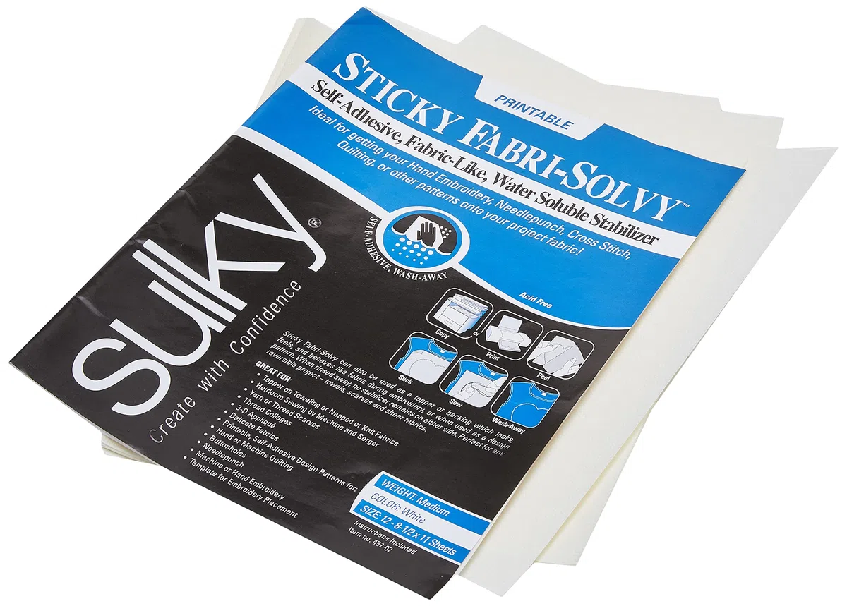 Sulky Stampabile appiccicoso Fabri-Solvy stabilizzatore-8-1/2 X 11" 12 Pezzi