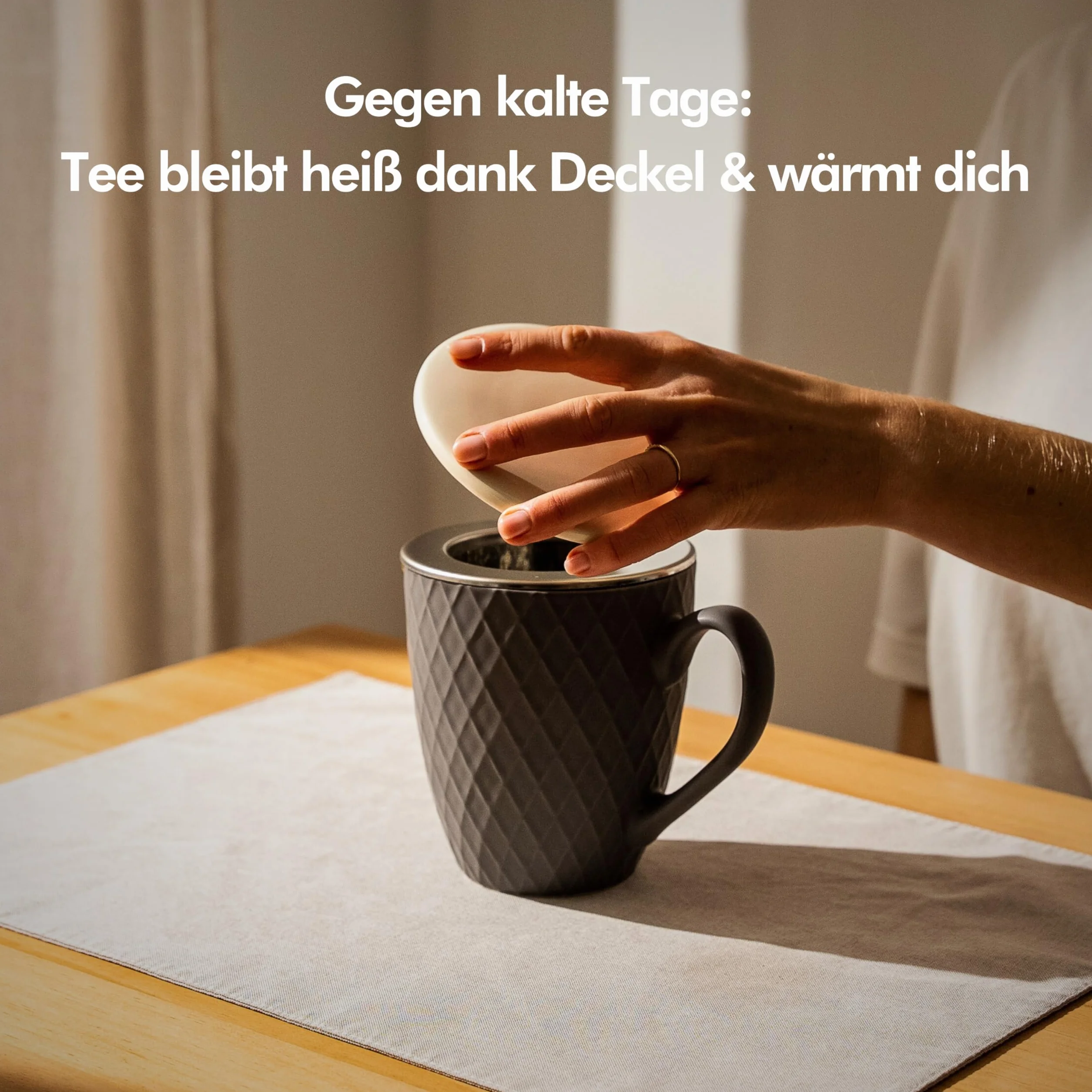 KIVY Tazza da Tè Grande XXL [650 ml] Con Coperchio e Colino - Tazza Jumbo