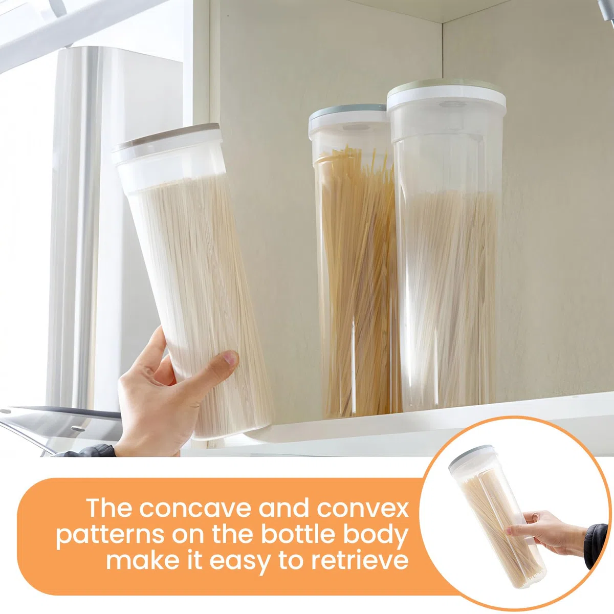 3 Pz Contenitori Alimentari ,Contenitori per la Conservazione Degli Alimenti con Coperchi per la Conservazione per Tè,Caffè,Riso,Pasta con Airtight Coperchi,2,5L(Blu Chiaro/Verde Chiaro/Cachi)