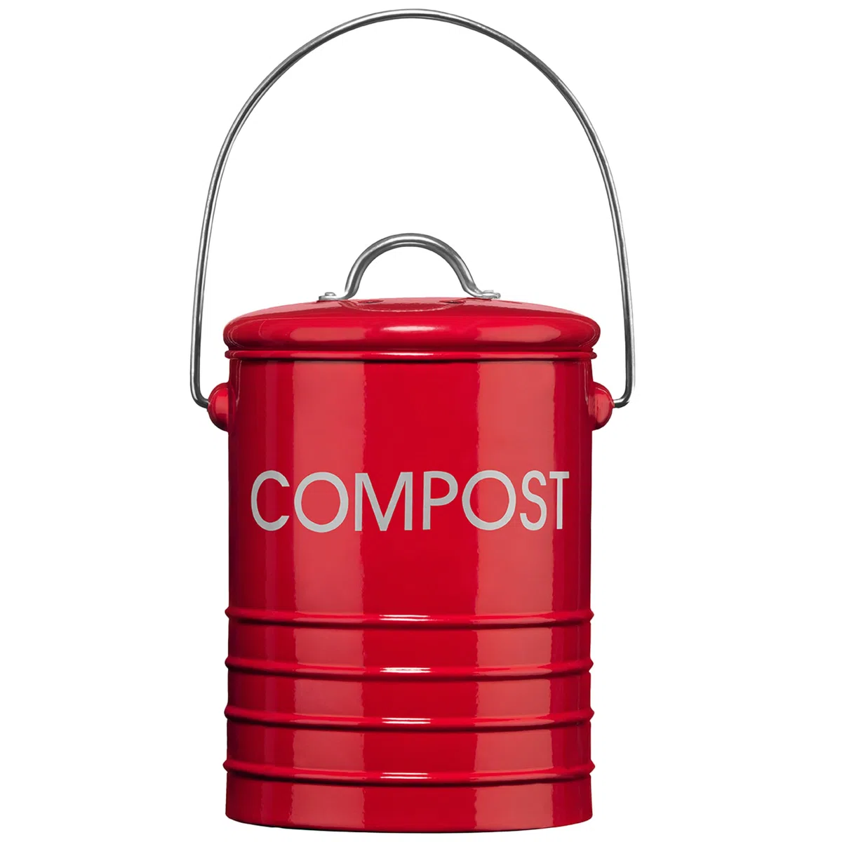 PREMIER Housewares Compostiera con Maniglia, Rosso