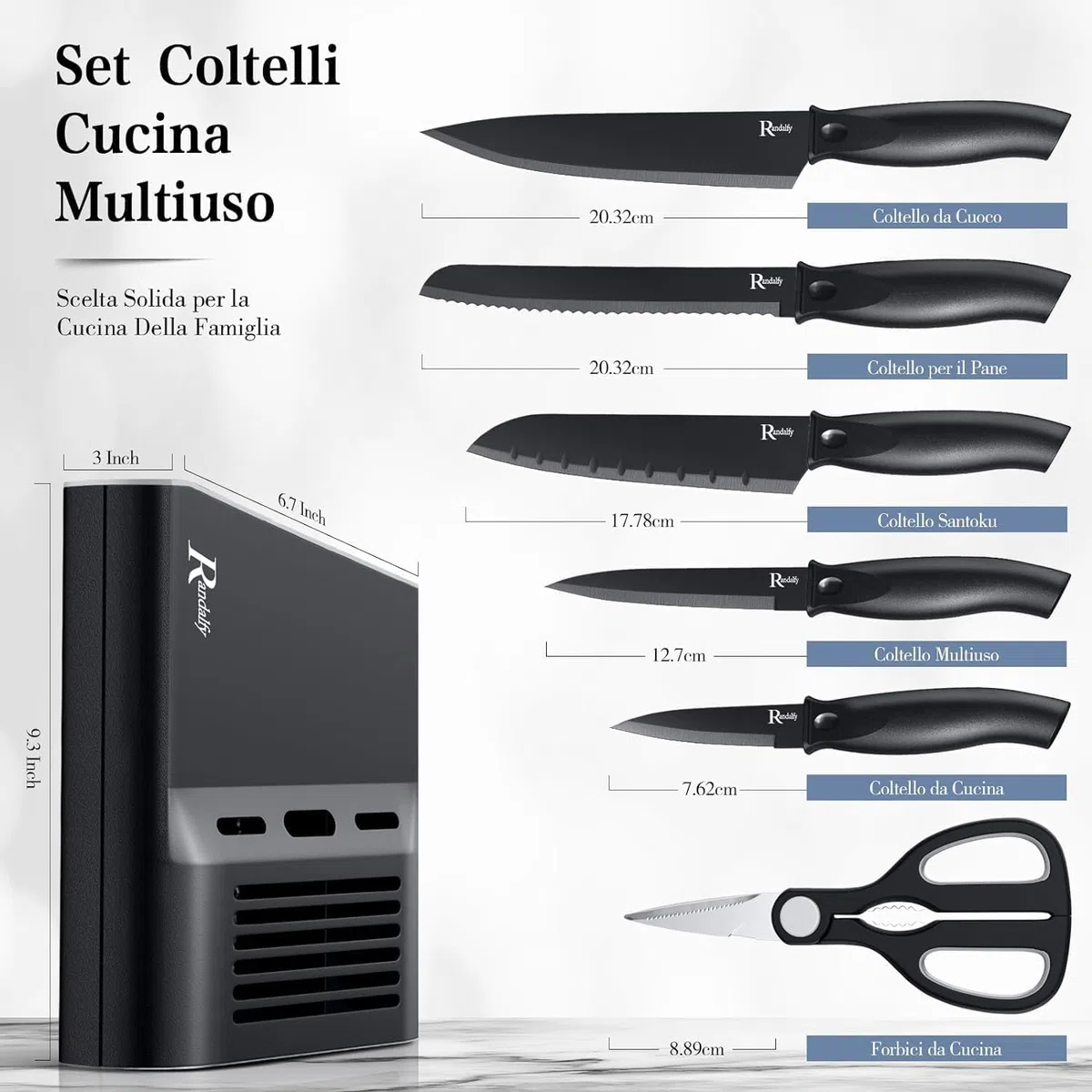 Coltelli da Cucina Professionali 7 Pezzi Accessori Cucina con Coltello Cucina