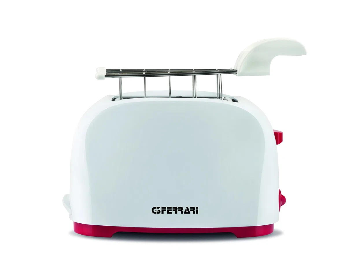 G3 Ferrari G10179 Tostapane To-Stàr, 800 Watt, Pinze INOX, Ampie fessure per toast farciti, Vassoio raccogli briciole, 7 livelli di cottura, Bianco