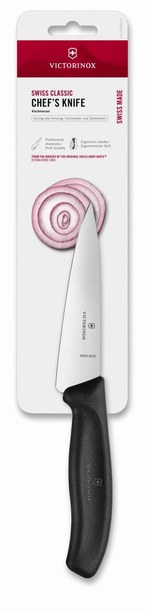 Victorinox Swiss Classic, coltello da ufficio con lama a filo dritto da 12 cm in acciaio inox, nero