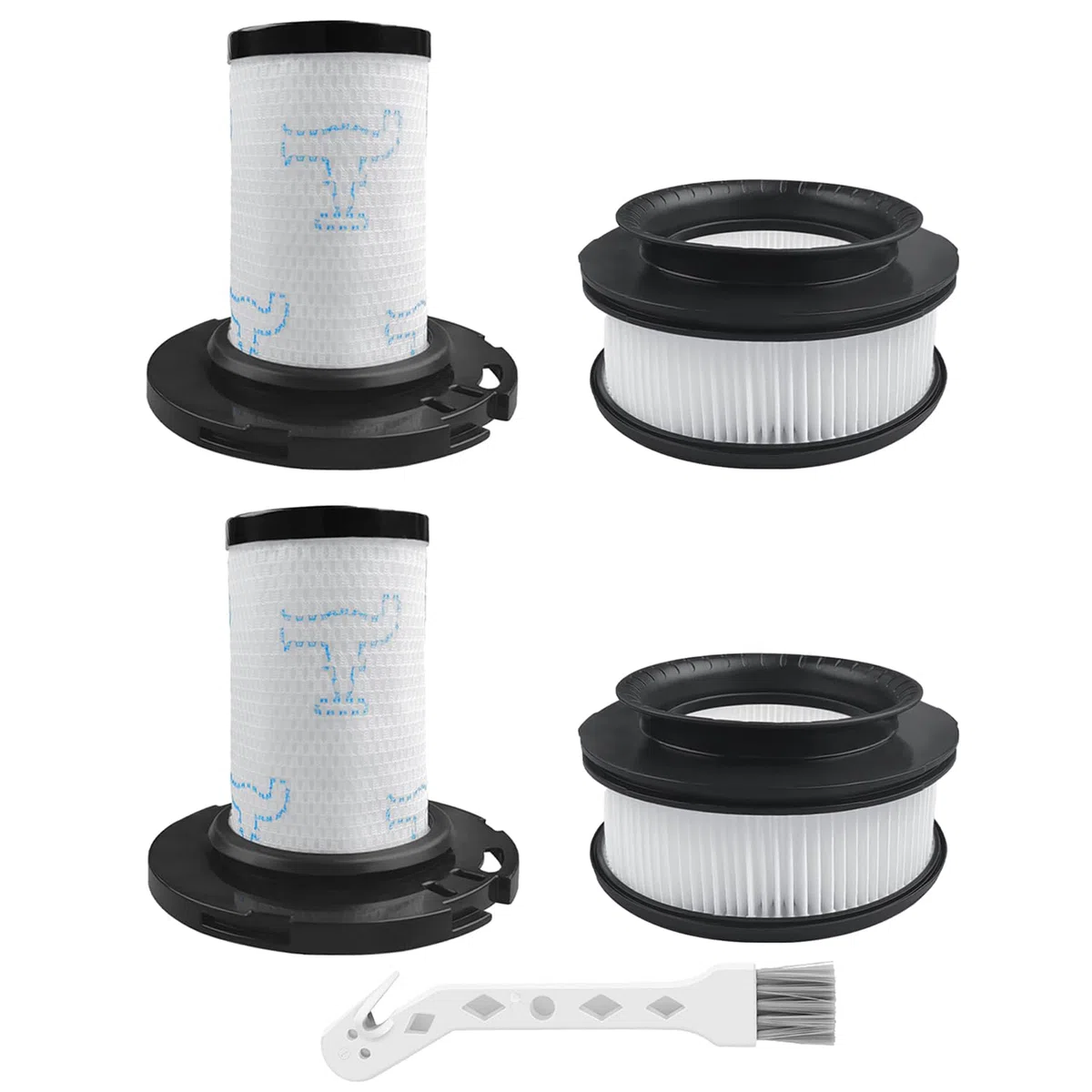 Filtro per Rowenta X-Force Flex 11.60 12.60 14.60 15.60 RH98xx RH99xx Animale Aspirapolvere, 2 Filtri Pre-motore + 2 Filtri Post-motore, Filtri di Ricambio per ZR009007,ZR009008