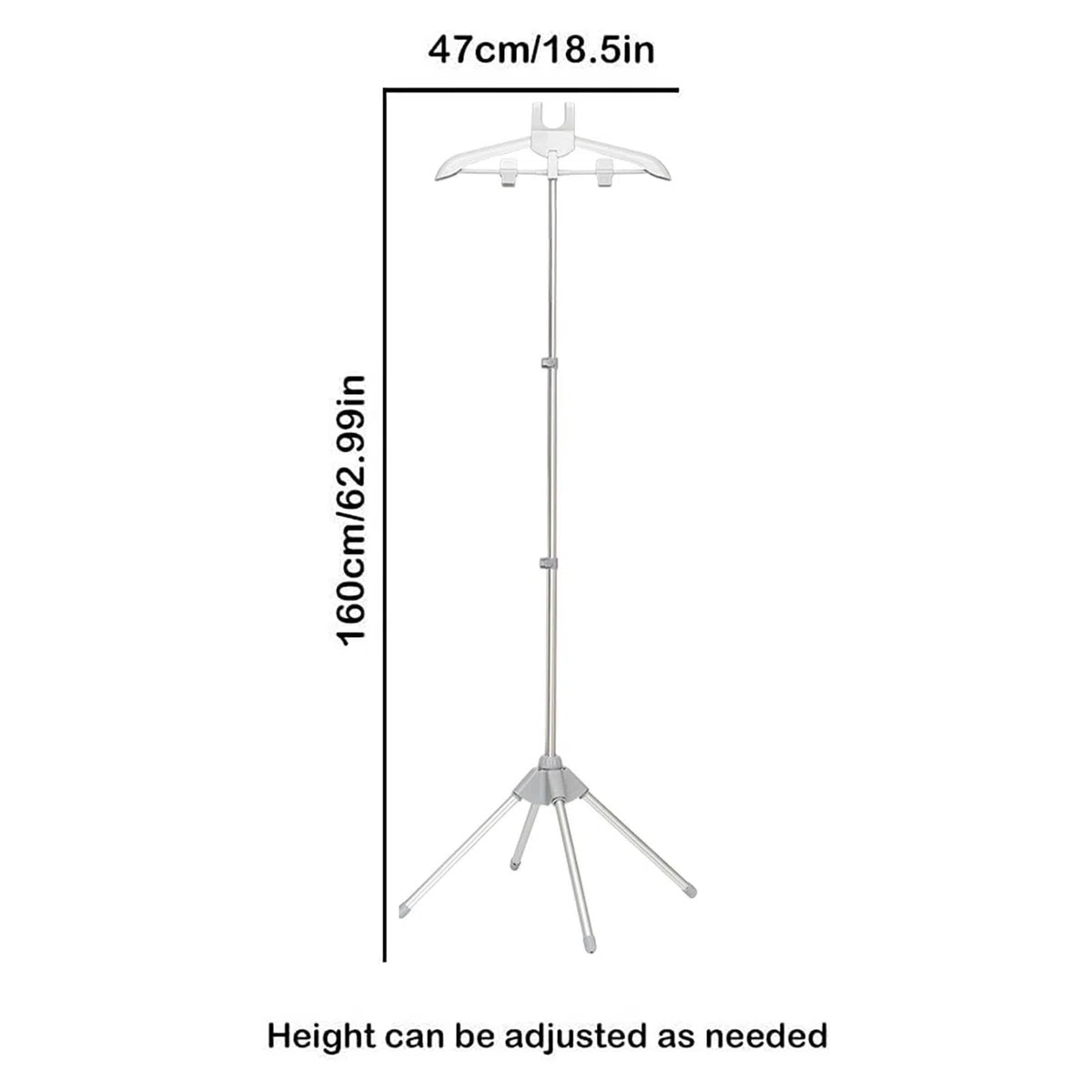Supporto a Vapore per Abbigliamento, Supporto per Piastra a Vapore palmare, treppiedi telescopico, Appendiabiti per Ferro a Vapore, stendibiancheria per Vestiti, Vapore