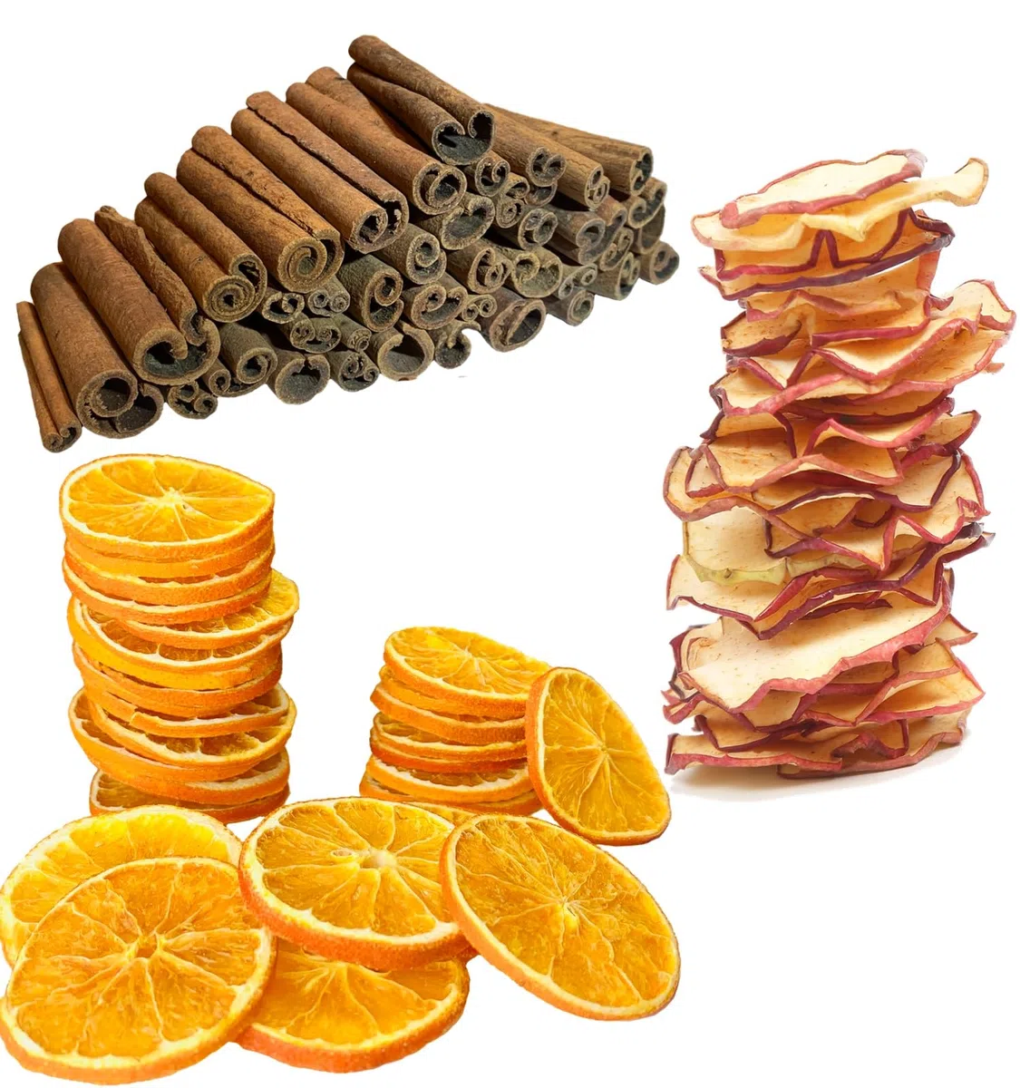 Decorazioni natalizie naturali - fette d'arancia, fette di mela, bastoncini di cannella - Corona d'Avvento Corona di Natale Composizione d'Avvento potpourri