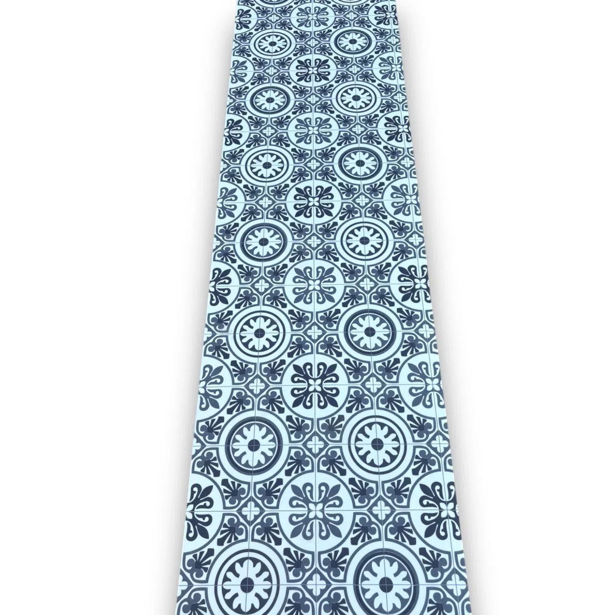 Passatoia Per Cucina In Vinile | Tappeto in PVC Lavabile | Runner Aderente e Robusto | Largo 50 cm | Mattonelle Azulejo Cementine (cm_50_x_120, Azulejo Grigio)