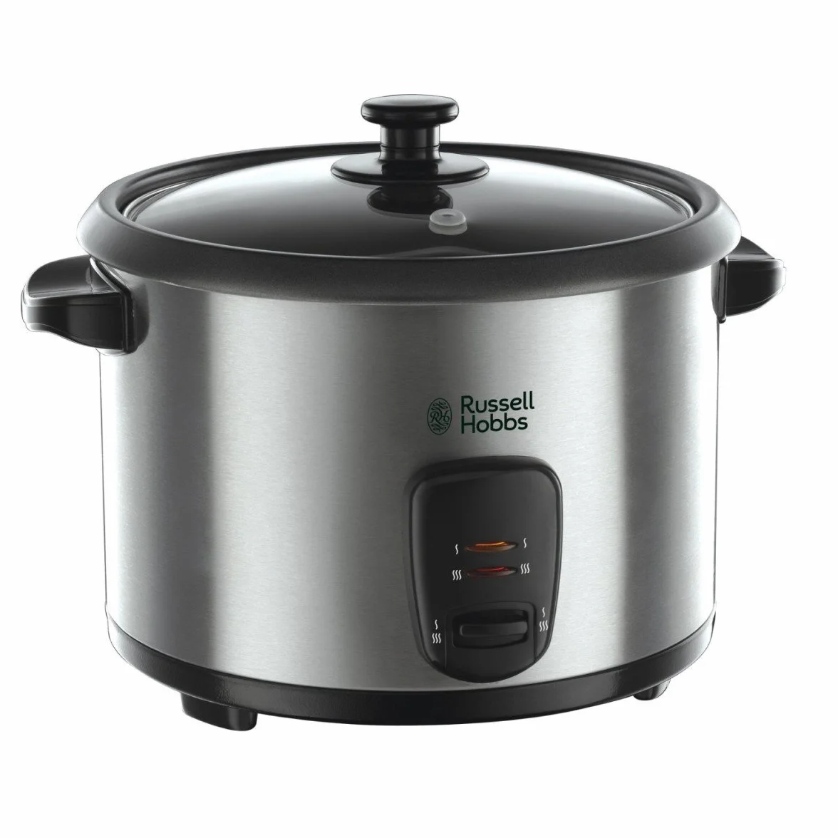 Russell Hobbs Cuociriso 1,8 L 700 W, 10 Tazze, Funzione Riscaldamento, Pentola Antiaderente, Spatola e Misurino Inclusi, Acciaio Inossidabile – 19750-56