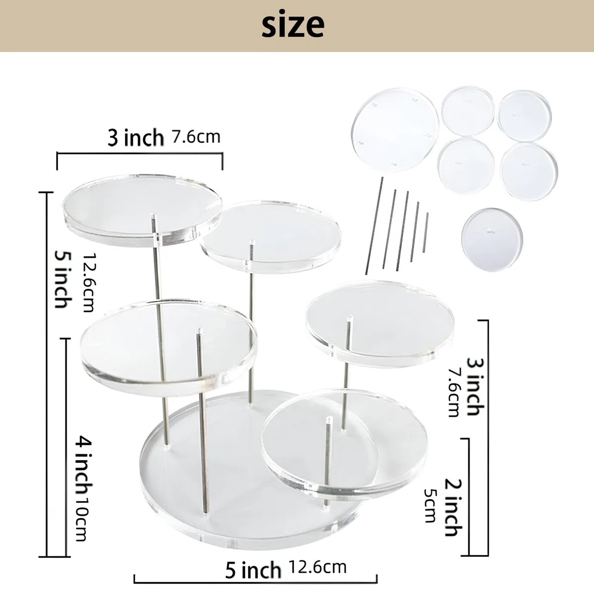 Supporti Rotondi In Acrilico per Cupcake di Alta Qualità, Espositore Profumi, Espositore in Acrilico Smerigliato, Figure Pop Ripiano, Dessert Cosmetici e Artigianato, per Rossetto, Collezionismo
