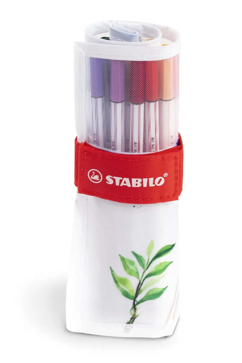 STABILO Pen 68 brush - Pennarello Premium con punta a pennello - Rollerset con 18 colori assortiti