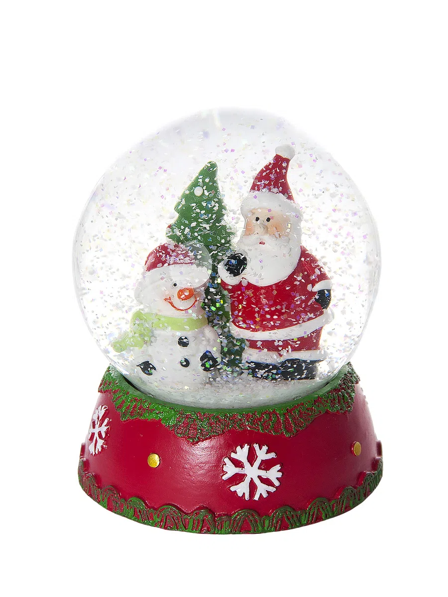 Mousehouse Gifts Palla di Neve Globo di Neve di Natale Babbo Natale e Pupazzo di Neve