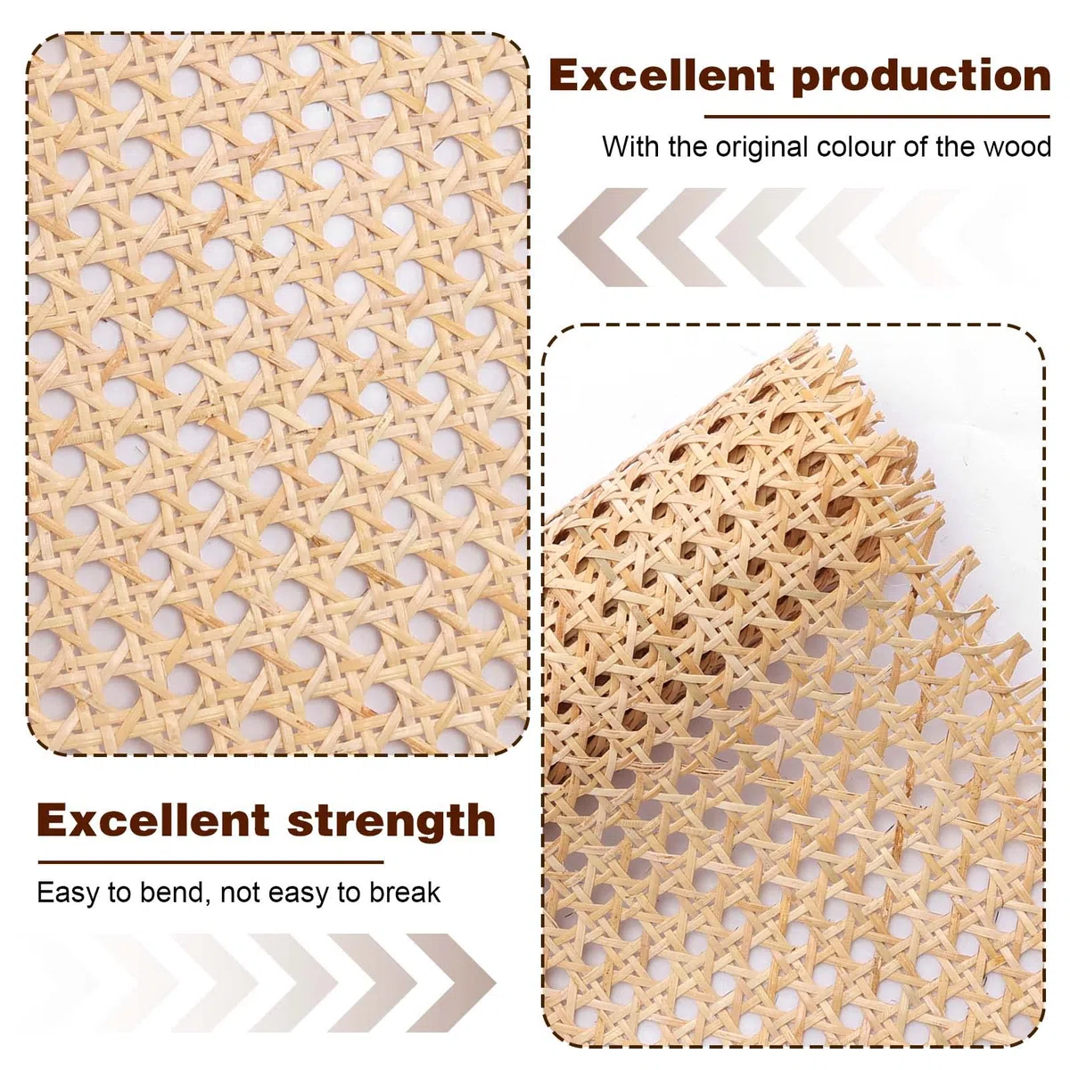 35cmx100cm Rattan Rotolo Naturale, Fatto a mano Fettuccia Rattan, Paglia de Vienna per sedie, Fettuccia in Rattan per Mobili, Cestini, Sottobicchieri, Fai Da Te