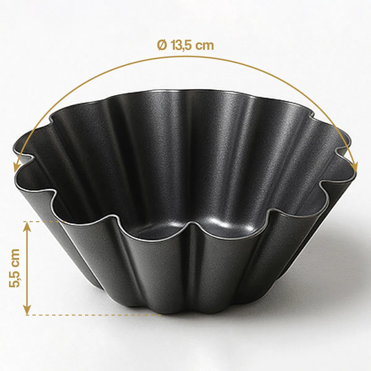 Set 6 Stampini in Acciaio per Flan e Budino - Stampi per Panna Cotta e Muffin - Pirottini Riutilizzabili per Dolci - 13,5 cm
