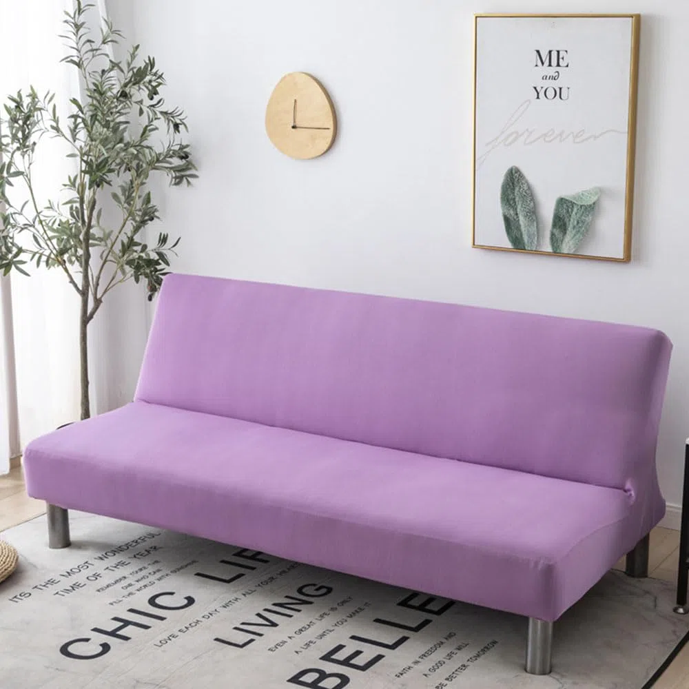 Fodera per futon elasticizzato, senza braccioli, in tinta unita, con fondo elastico ispessito, morbida e lavabile, per divano pieghevole, materasso, letto, versatile, per soggiorno e camera da letto