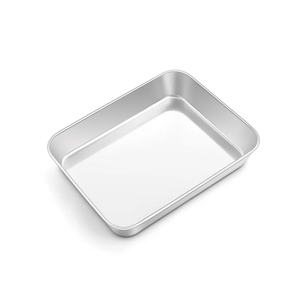 Teglia da forno Onader, 23,8 x 18 x 5 cm, in acciaio inox, rettangolare, piccola teglia da forno, per lasagne, atossica e sana, facile da pulire e lavabile in lavastoviglie