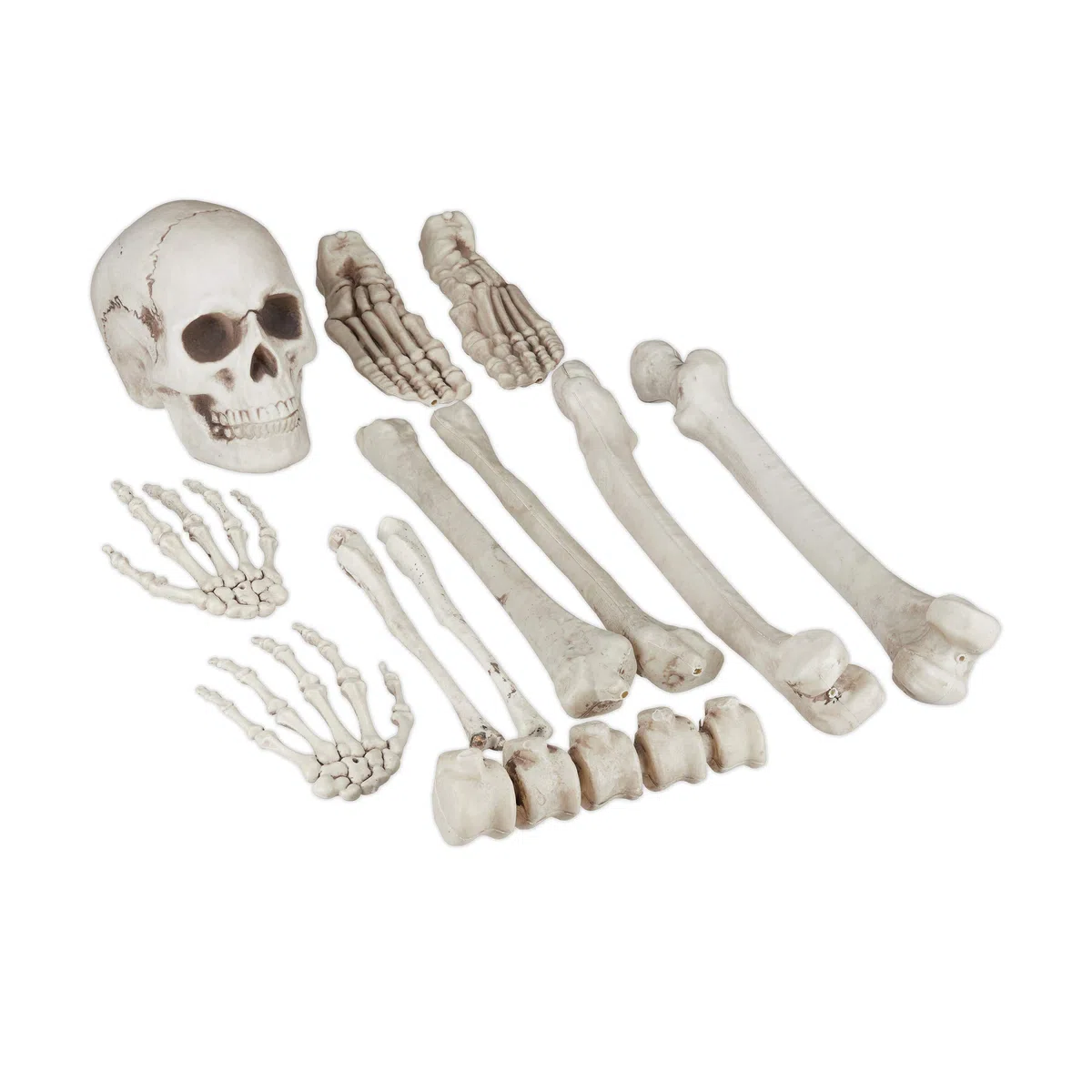 Relaxdays Ossa Finte, Set 12 Decorazioni per Halloween & Carnevale, Interno & Esterno, Mani, Piedi, Teschio, Horror, XXL