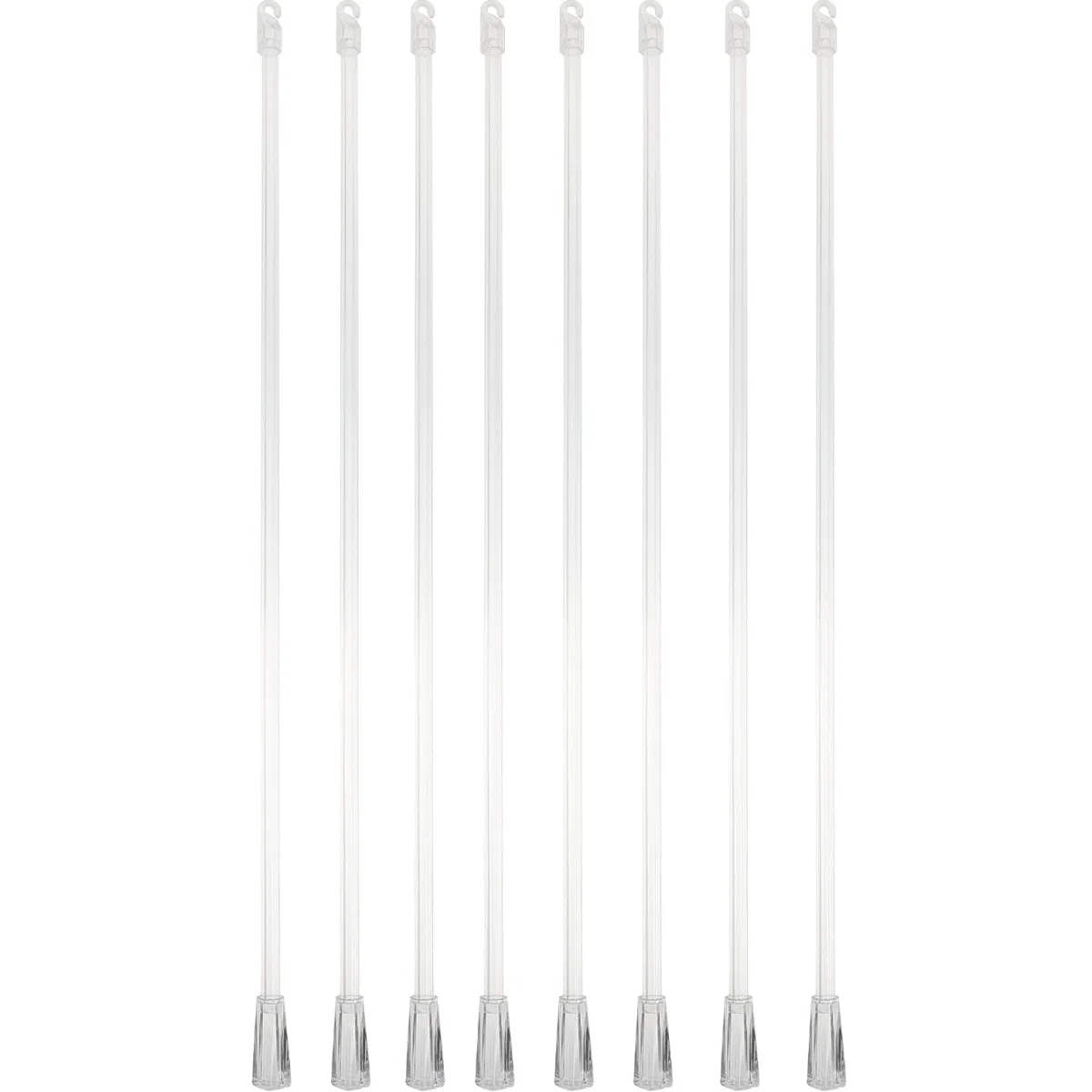 BESPORTBLE Asta Tiratenda Trasparente Da 43 Cm - 8 Pezzi - Parti Di Ricambio Per Bacchette Veneziane Aste Per Tende Verticali Con Gancio e Impugnatura Accessori Per Tende Da