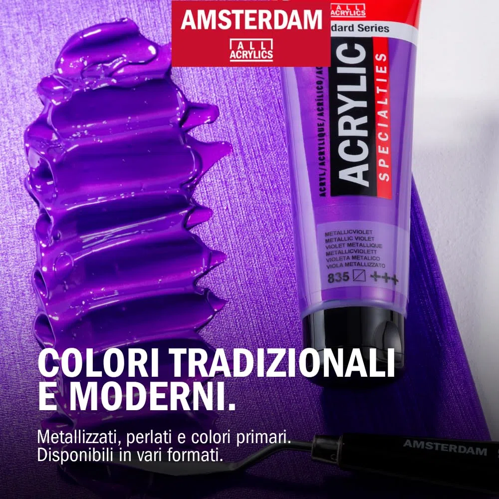 Amsterdam Standard Series Pittura Acrilica | Set di Miscelazione Teoria dei Colori (5 x 120 ml) | Colori Primari + Bianco e Nero