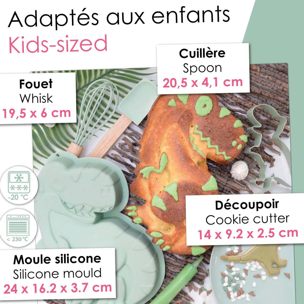 ScrapCooking 1134 - Set di utensili da pasticceria Dinosauro per Bambino