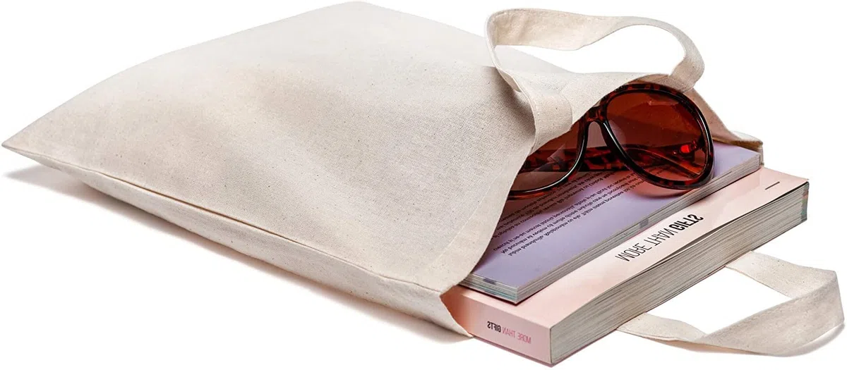 ELES VIDA Borsa in cotone 28 x 32 cm 25 pezzi - sacchetto di iuta medio - naturale borsa da farmacia, borsa per il trasporto, filato sacchetto regalo certificato ÖKO-TEX