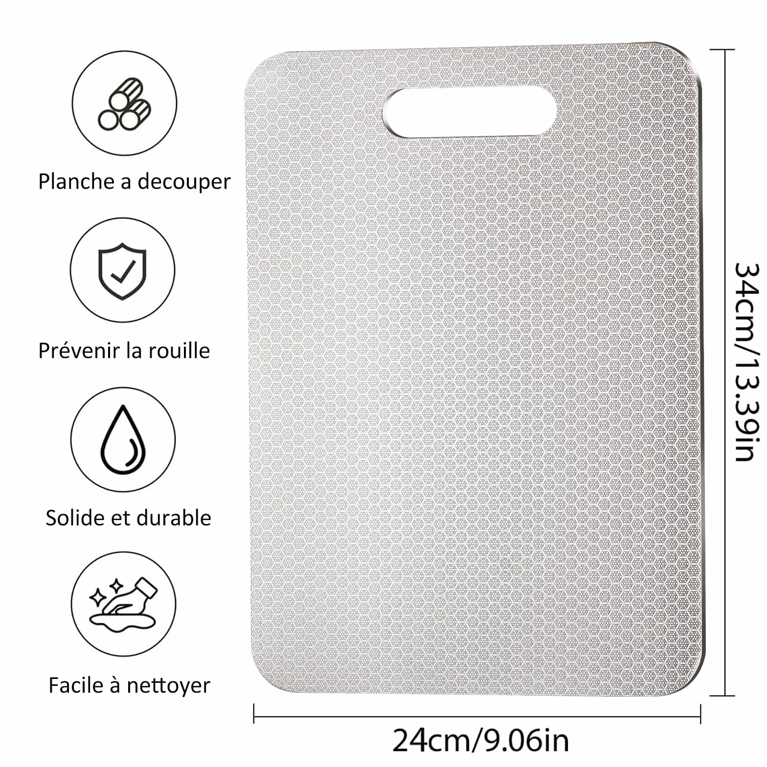 Tagliere Acciaio Inox, Tagliere in Titanio per Cucina, Nuova Versione - Resistente ai Graffi, Completamente Senza BPA, Essere Lavato in Lavastoviglie