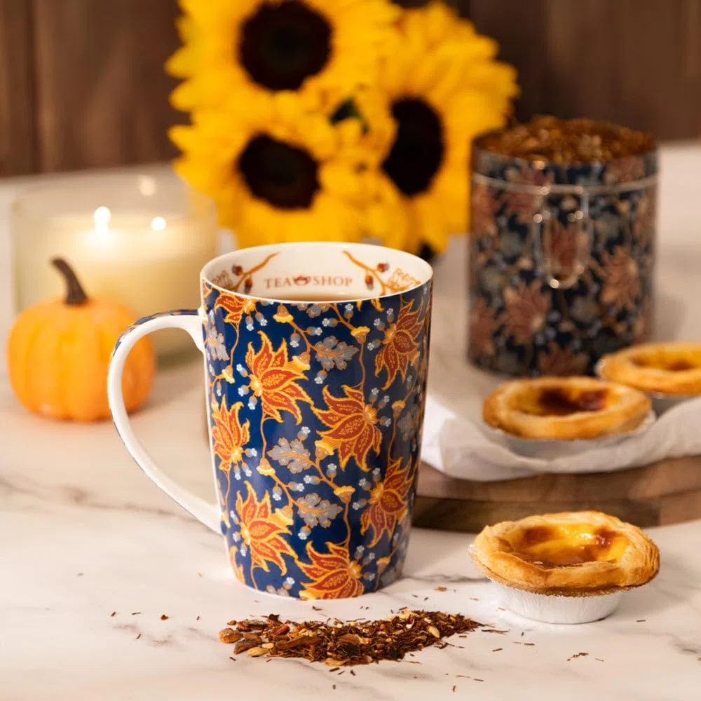 TEA SHOP - Tazza da tè con filtro e coperchio - Tazza Super Jumbo Paisley Dreams - Tazza per tè e infusi in porcellana - Tazza con infusore per tè