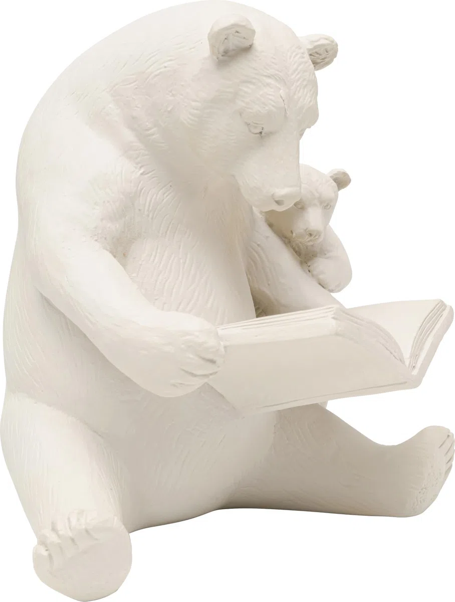 KARE Design figura decorativa Reading Bears, greige, motivo animale, orsacchiotto, simbolo famiglia, accessorio casa, per sala, scaffale, console, stanzetta bambini, 18 cm