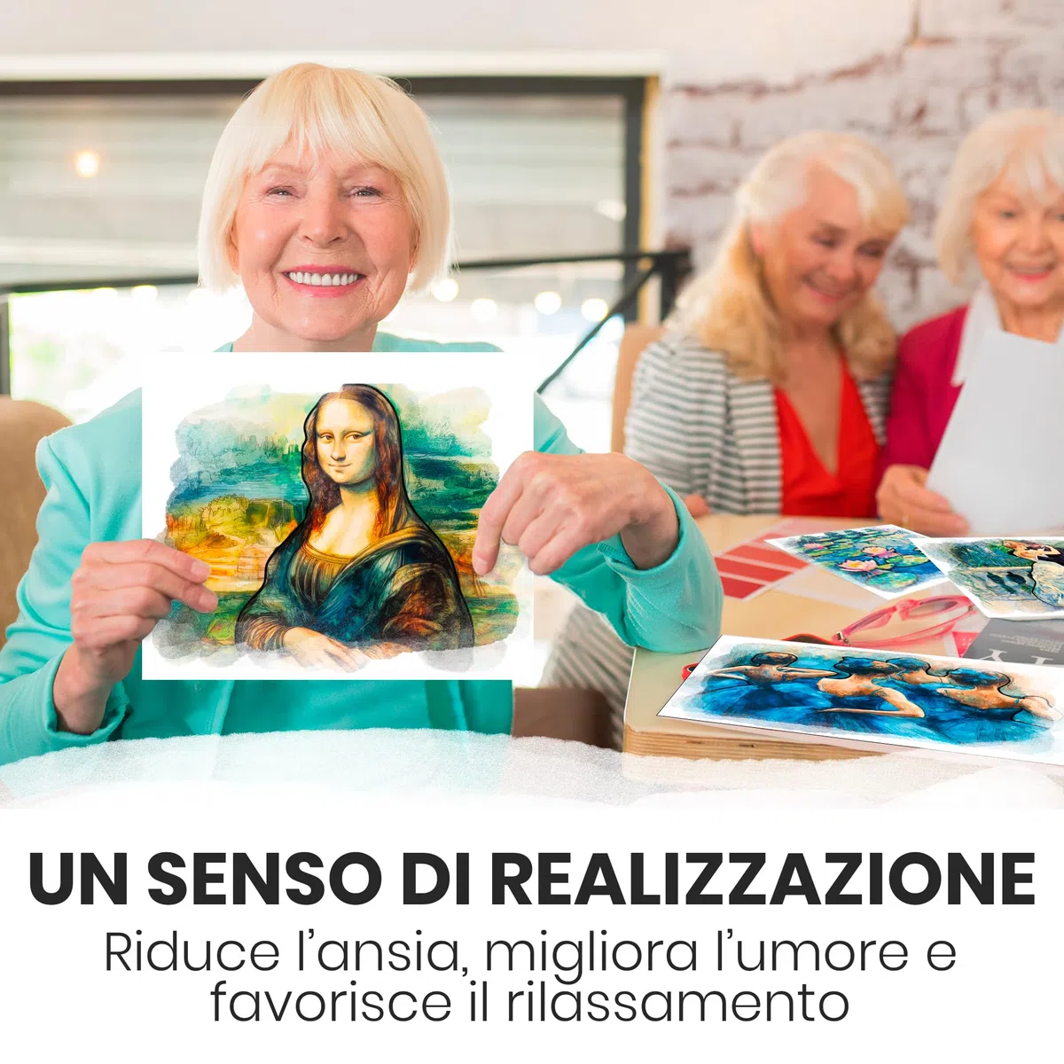 QUOKKA Confezione da 10 Carte per Acquerello Attività di Pittura per Anziani - Galleria dei grandi - Prodotti Disegno l'Alzheimer - Attività Persone con Demenza - Artigianato Anziani