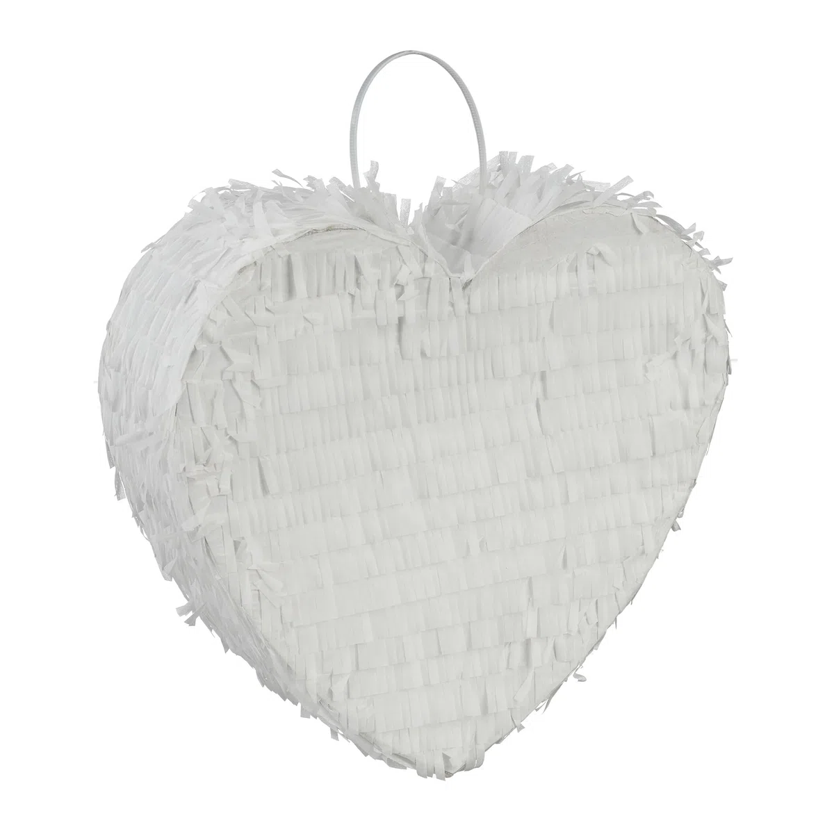 Relaxdays Pinata, a forma di cuore, per bambini e adulti, JGA e matrimonio, da riempire, HxLxP 24 x 25 x 7,5 cm, pignatta montata, bianca, 1 pezzo