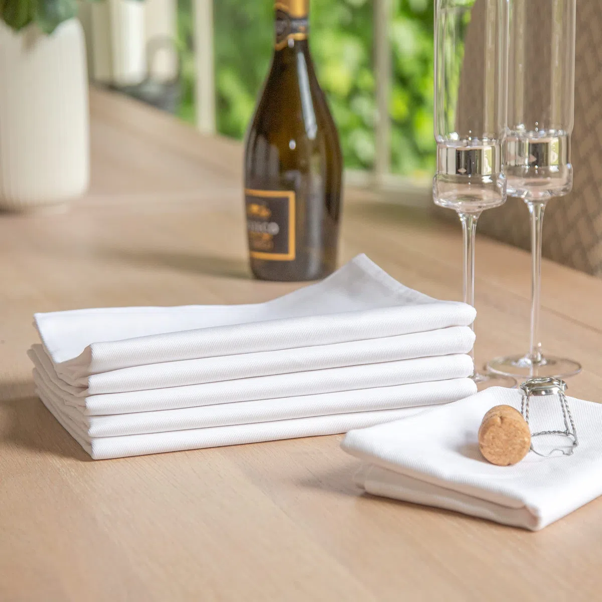 TowelsRus, strofinacci in cotone tinta unita, 100% cotone, ideali per la stampa a trasferimento, la lucidatura e l'uso in cucina, confezione da 6, colore: bianco