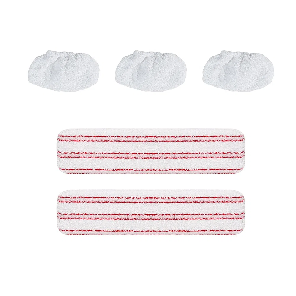 Polti PAEU0324 Kit 2 Panni in Microfibra e 3 Cuffie compatibili con i Modelli di Vaporetto serie Pro, Classic e Eco Pro