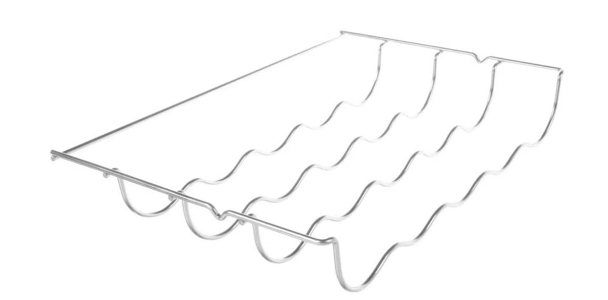 Scaffale cromato per bottiglie di vino, compatibile con frigorifero e congelatore Samsung