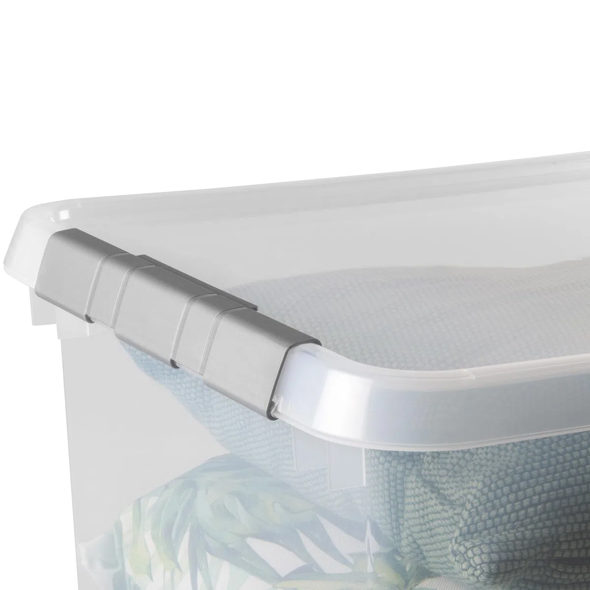 Sunware Comfort Line scatole in plastica con coperchio 36L - 50x40x26cm - set da 4 - contenitori in plastica con coperchio trasparenti impilabili