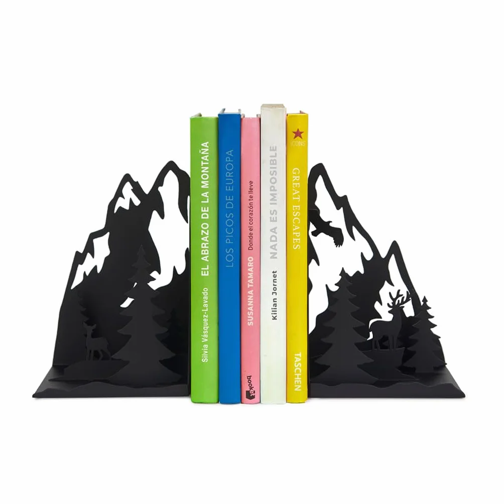 Balvi Fermalibri Mountains Colore nero Rappresenta un paesaggio montano Metallo