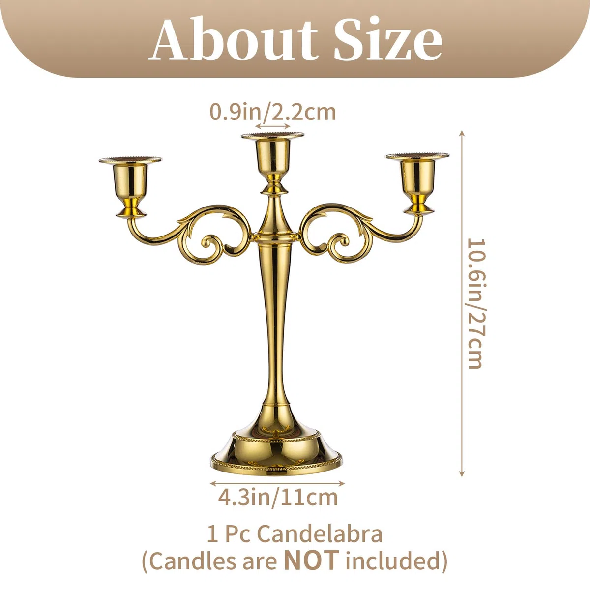 Sziqiqi Candelabro oro, Candelabri In lega di zinco, Candelabro 3 braccia della cena a lume di candela, ornamento casa creativo
